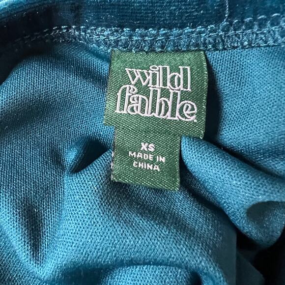 Wild Fable Women's Dark Teal Blue Ruched Tiered Mini Skirt - Size XS - NWT - Picture 2 of 6